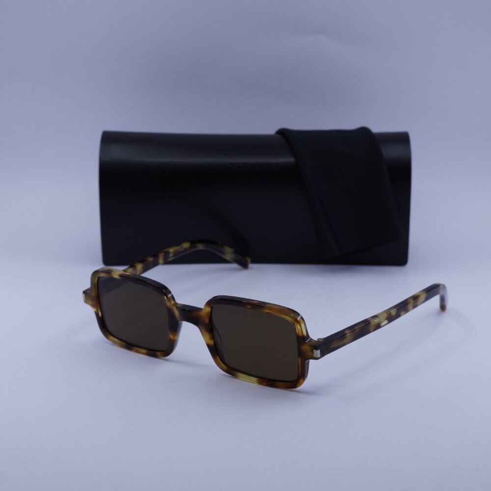 Saint Laurent SL332 006 Rectangle Sunglasses - Havana/Brown - Picture 7 of 11